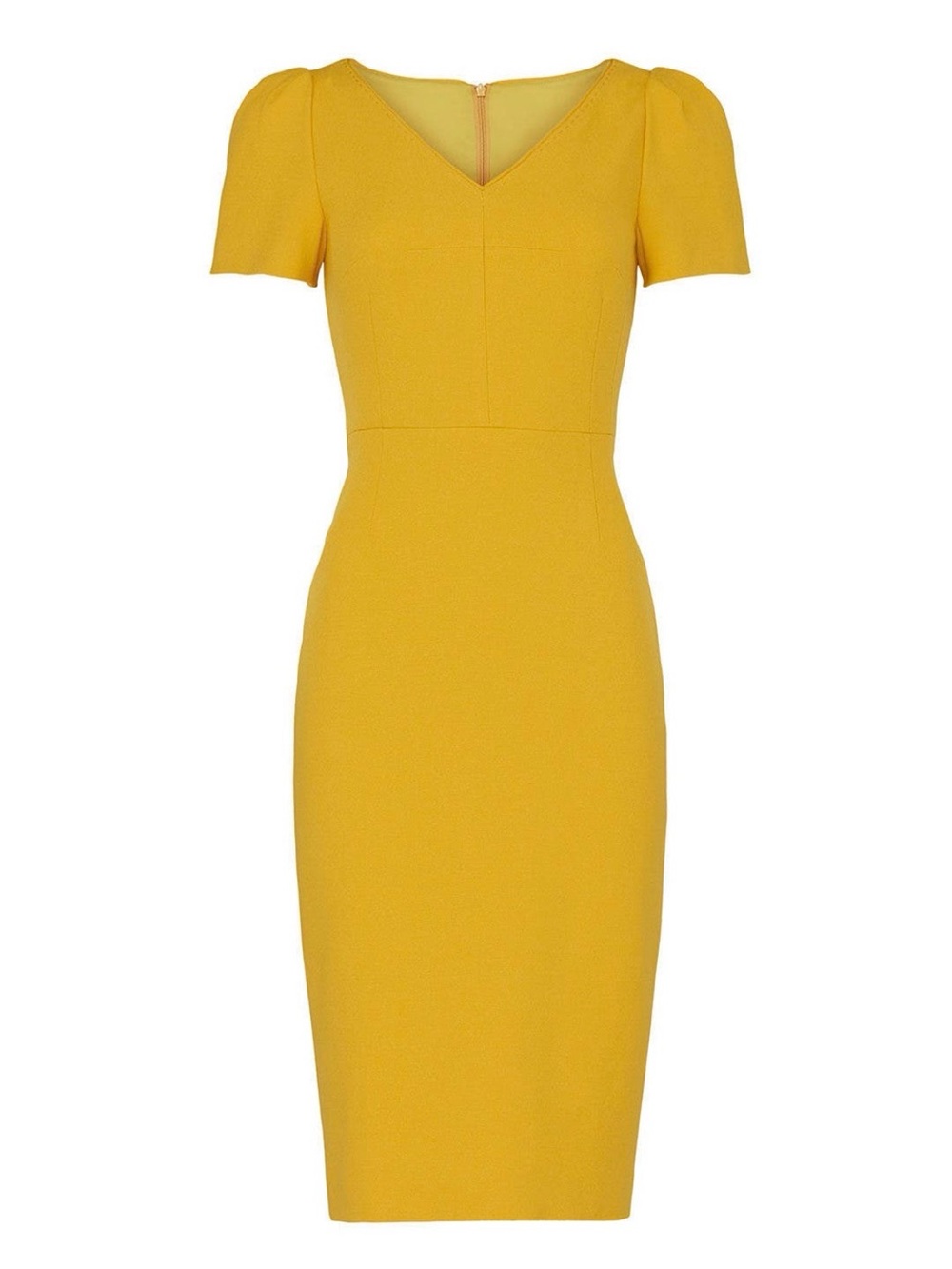 LK Bennett golden yellow V-Neck Midi Dress